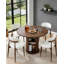 3-Piece Round Dining Table Set For Small Space, Modern Table With Storage Shelf & 2 Chairs-1637898812
