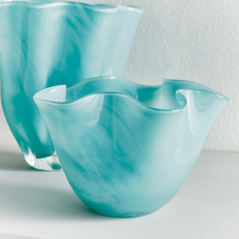 Bol décoratif en verre fait à la main Hollman 1, H 5 po x l 7,5 po x P 7,5 po
