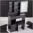 Small Size Left Drawer Desktop Vanity Table + Cushioned Stool, Touch Control Sliding LED Mirror, Tri-Color Switching, Brightness Adjust, Multi Layer, Suitable For Small Space, EPA,GCC,UL Certificate