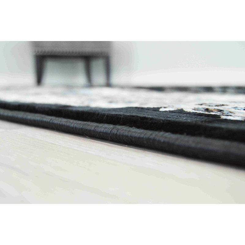 Tapis noir / beige Dartford, Tapis de couloir : 2 pi 6 po x 8 pi 2 po