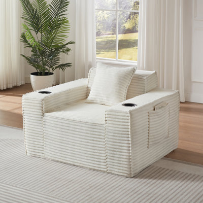 1Seater Sofa Boneless Couches,No Assembly Needed, Modern Sofa for Compact Living Rooms, Apartments, and Offices