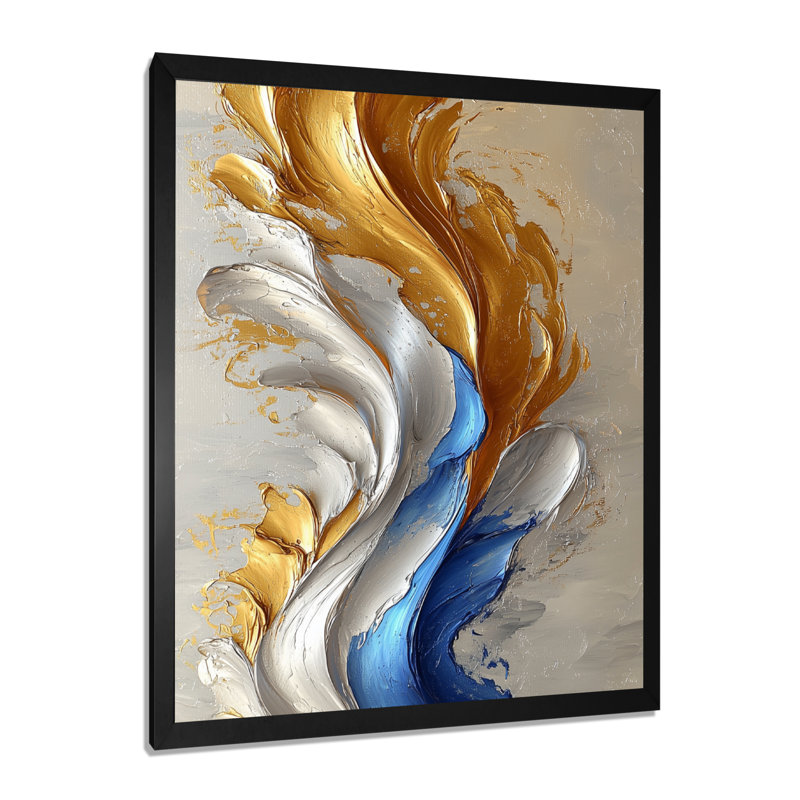 Radelange - Abstract Wall Decor, Noir, H 20 po x l 12 po, Reproduction encadrée sans passe-partout