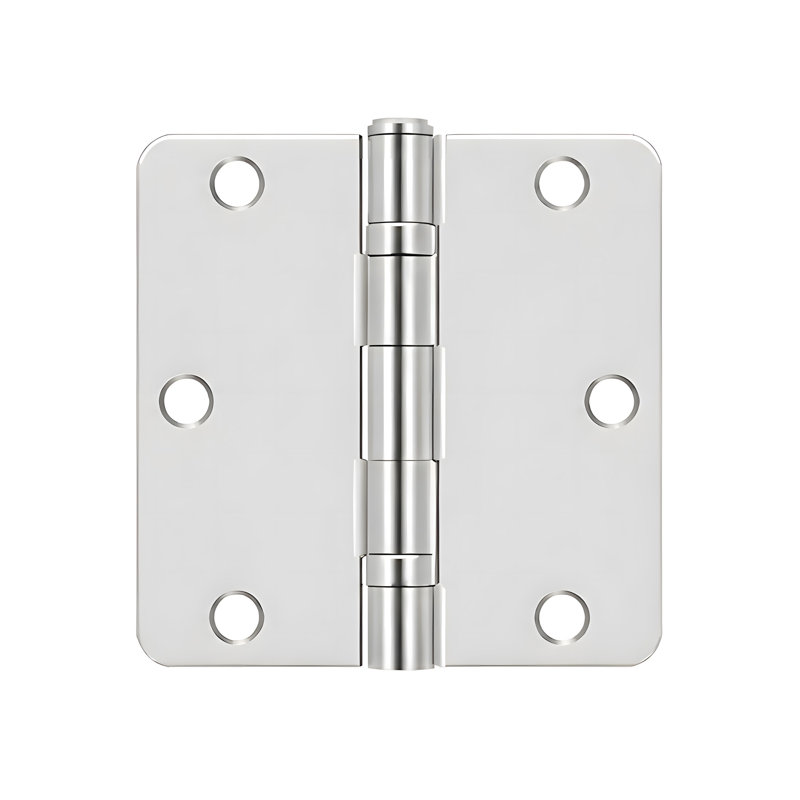 S35R4BB14 Charnière à rayon 3 1/2 po x 3 1/2 po x 1/4 po, roulement à billes en nickel poli, Nickel poli
