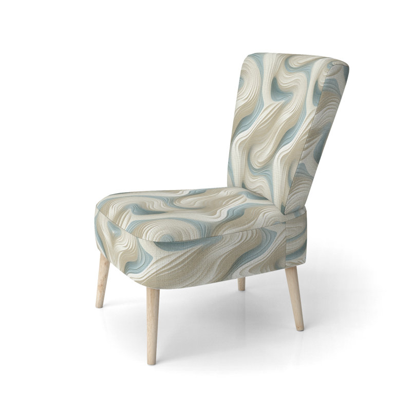 Sculptural Simplicity - Chaise d'appoint rembourrée contemporaine, chaise d'appoint beige