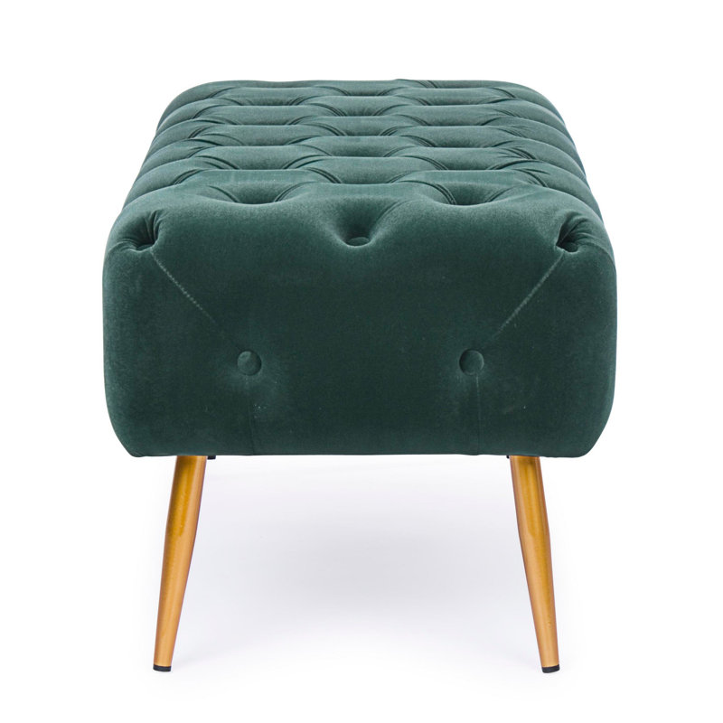 Ferris Polyester Upholstered Bench, Dark Green