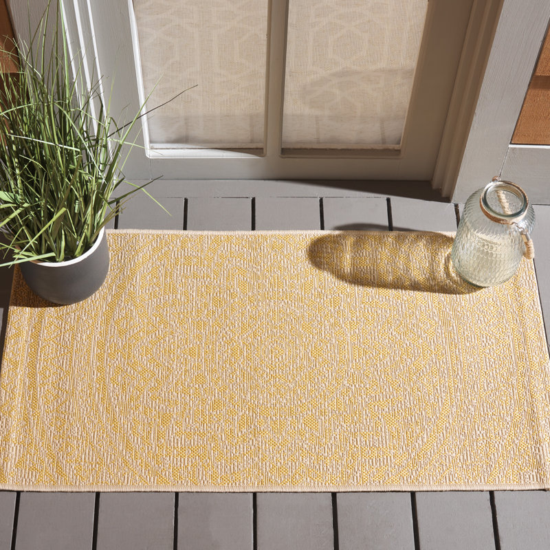 Tapis intérieur / extérieur beige Michalski, Rectangle 2 pi x 3 pi 7 po