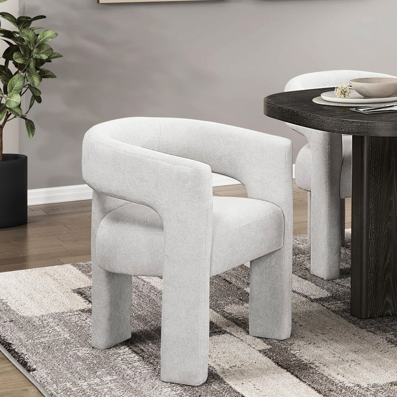 Ensemble de 2 chaises d'appoint rembourrées grises et rembourrées pour salle à manger moderne, sans cadre, Gris clair