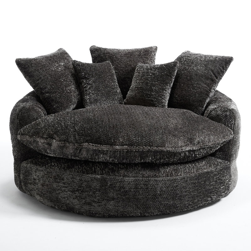Fauteuil rond surdimensionné de 55 pouces, Gris