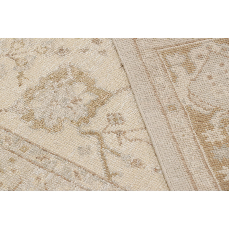 Oushak Hand Knotted Floral Area Rug, Rectangle 12' x 18'