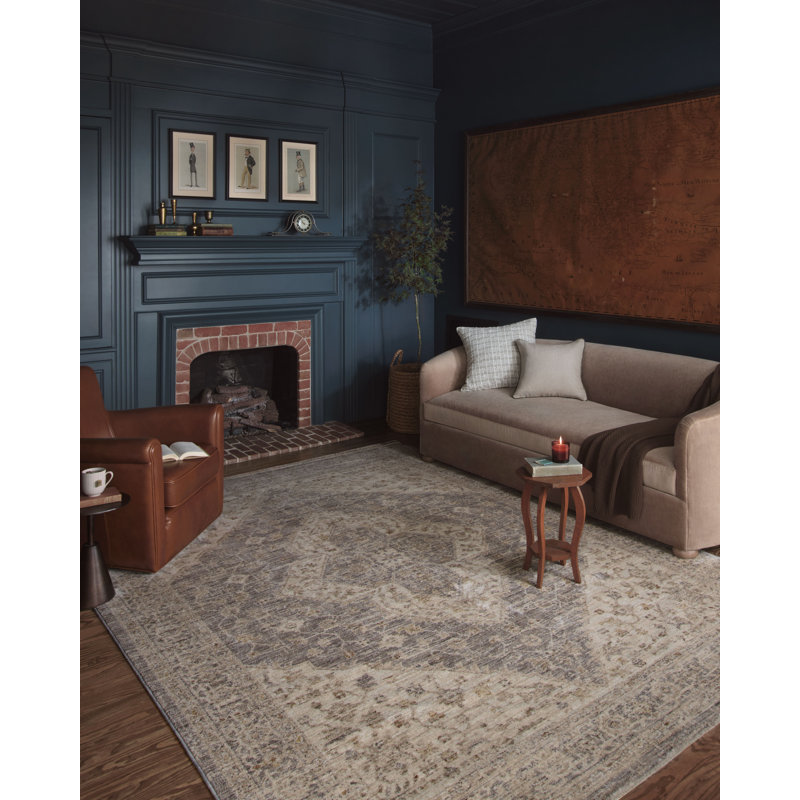 Magnolia Home by Joanna Gaines x Loloi Junie Denim / Natural Area Rug, Square 1'6"