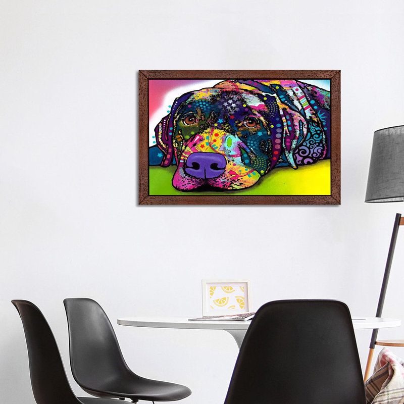 Savvy Labrador by Dean Russo - Print on Canvas, 101.6 cm H x 66.04 cm W, Brown Framed