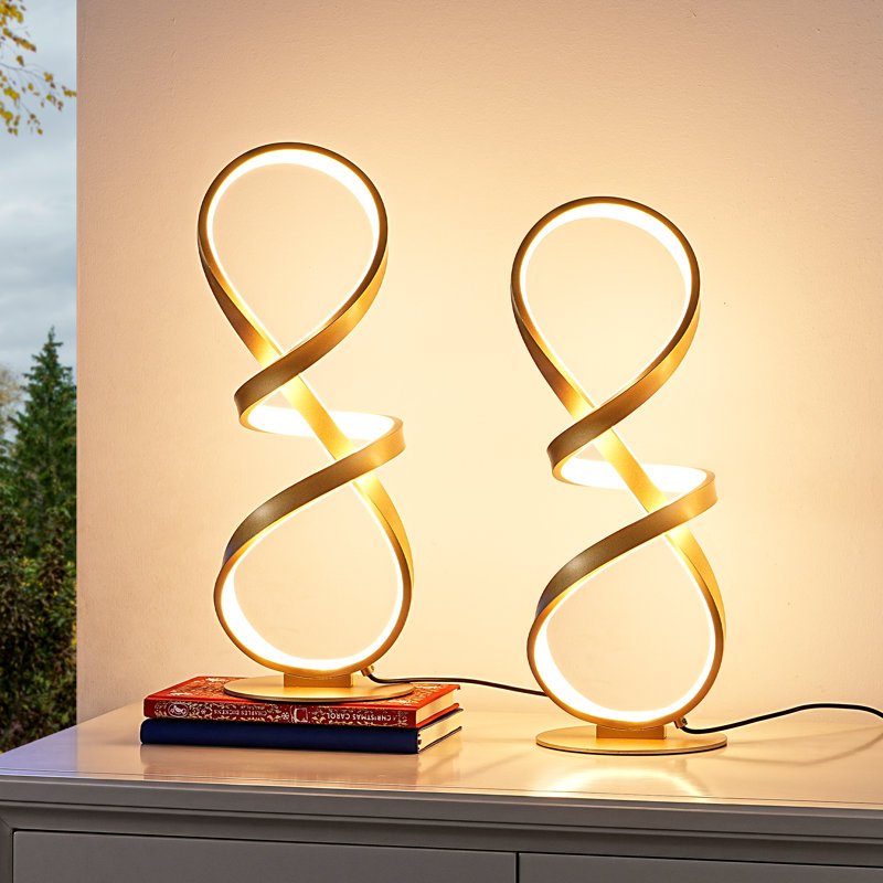 Lampe de table à DEL 16,5 po, Doré
