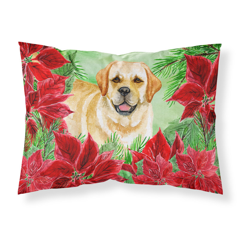 Taie d’oreiller poinsettas, Golden retriever