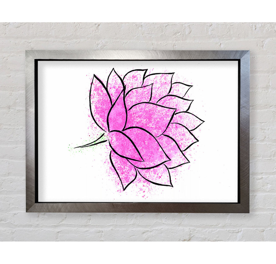 Gerahmtes Wandbild Pink Lotus Flower 1