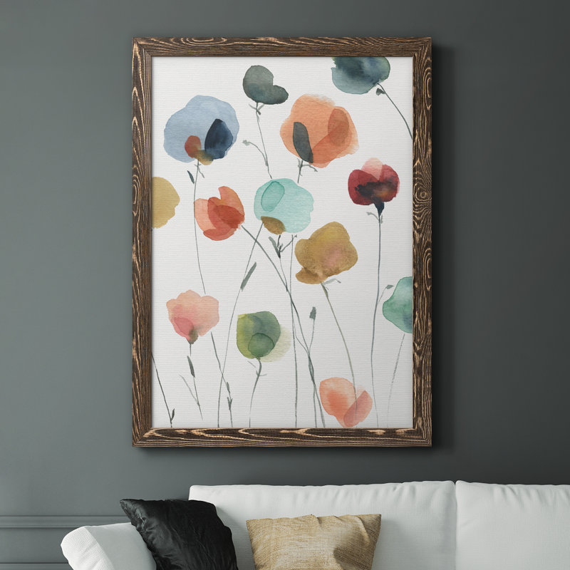 «Lollipop Garden II», peinture sur toile encadrée, H 31,5 po x l 23,5 po x P 1,5 po, Encadré de bois de noyer