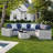 4 - Person Fully Assembled Curved Patio Conversation Set With Side Table-1679207847