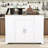 Rolling Kitchen Island Cart with Built-in Power Outlet, Storage Cabient and Trash Can-2116294582
