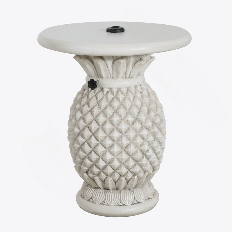 Table d'appoint en forme d'ananas, base de parasol pour patio extérieur