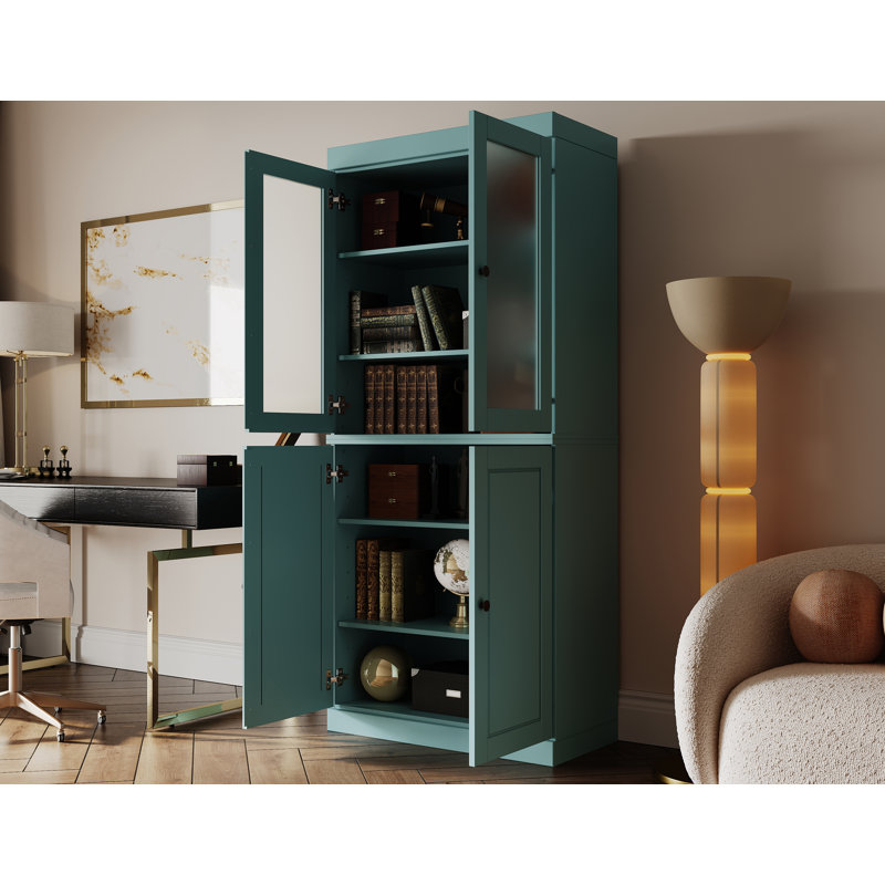 Bibliothèque à 6 tablettes Vananh, Bleu aqua