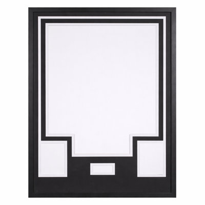 Vitrine en jersey avec passe-partout bicolore, fentes pour photos et fenêtre Signature, cadre mural pour souvenirs sportifs, trousse de quincaillerie incluse, plateau noir avec base blanche
