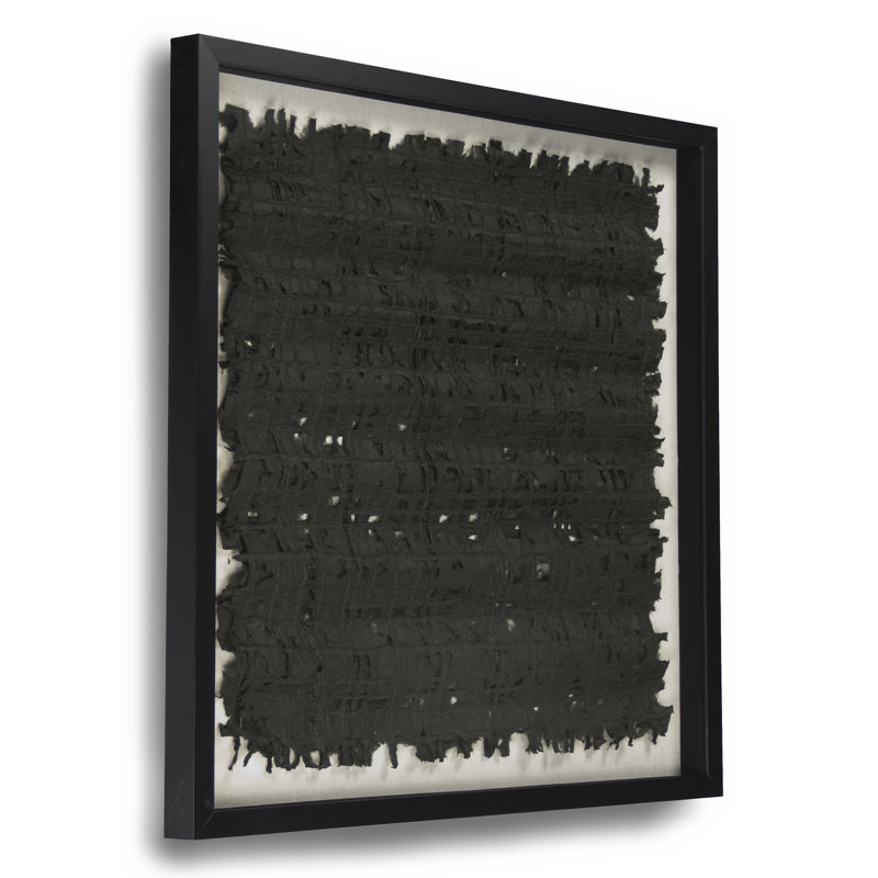 Black Abstract Paper Art in Shadowbox Frame