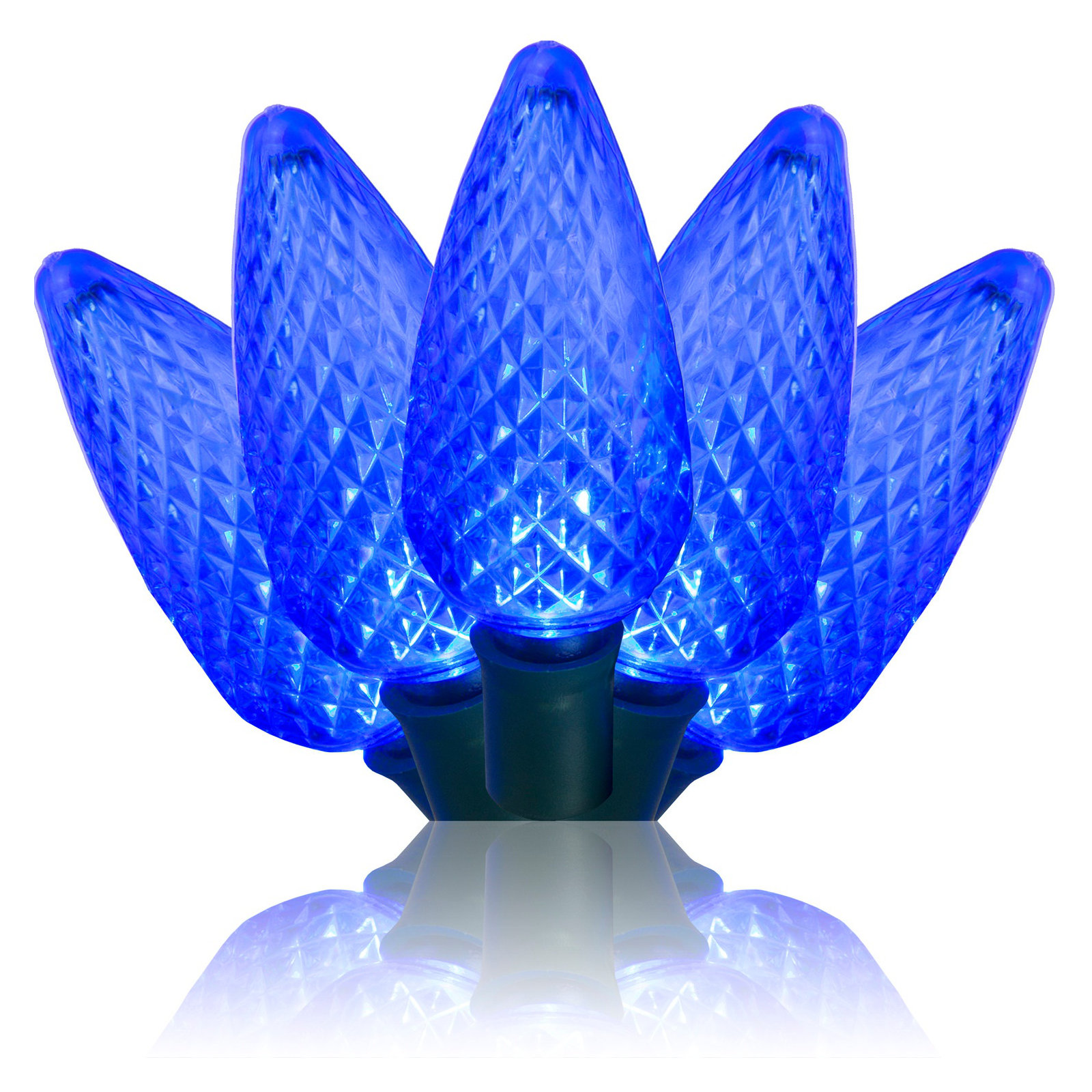 C9 LED Christmas String Light, Blue, 17' L, 25