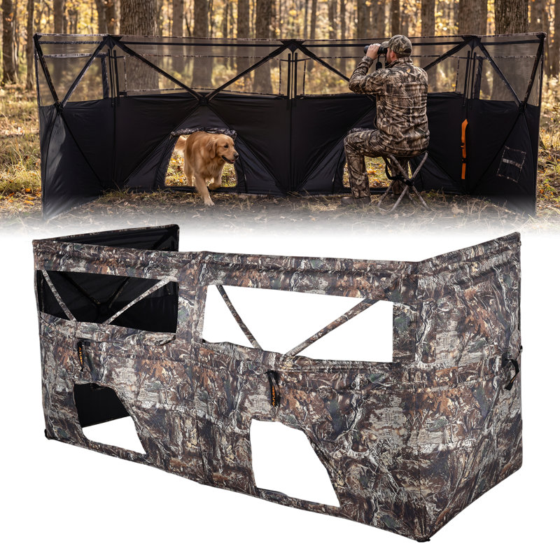 Hunting Blind with Carrying Bag（4 Panel, Mimic Camo）