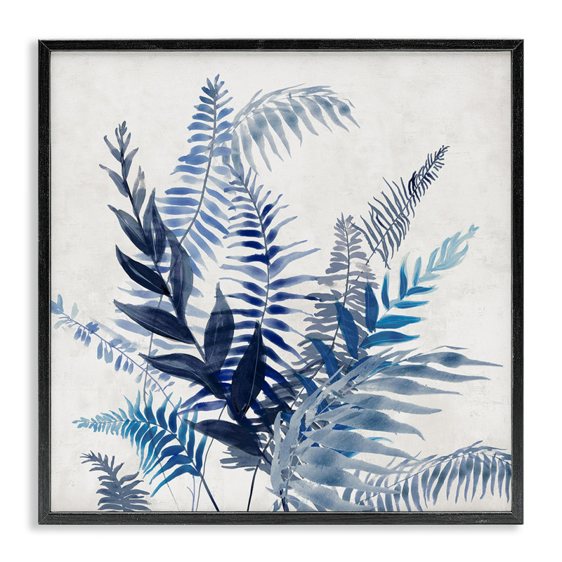 Impression sur giclée encadrée de chevrons bleus superposés, conception de Jacob Q, Giclée encadrée noir minuit