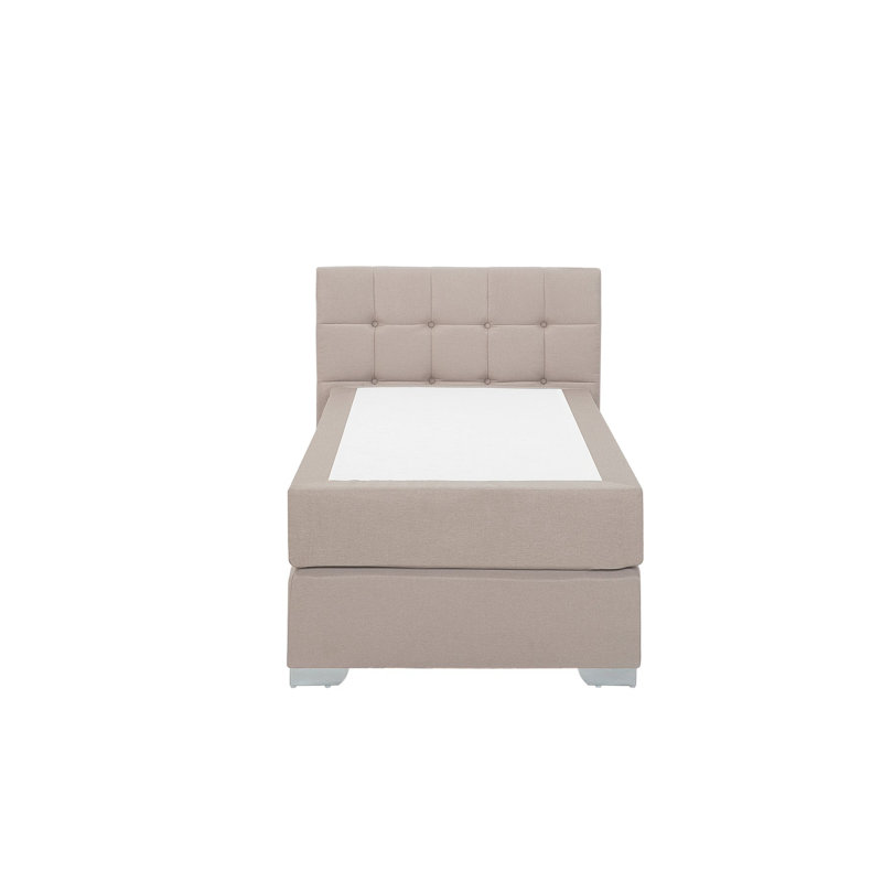 Dorothea  Upholstered EU Single - 90 X 200 Cm Bed with Mattress, Beige