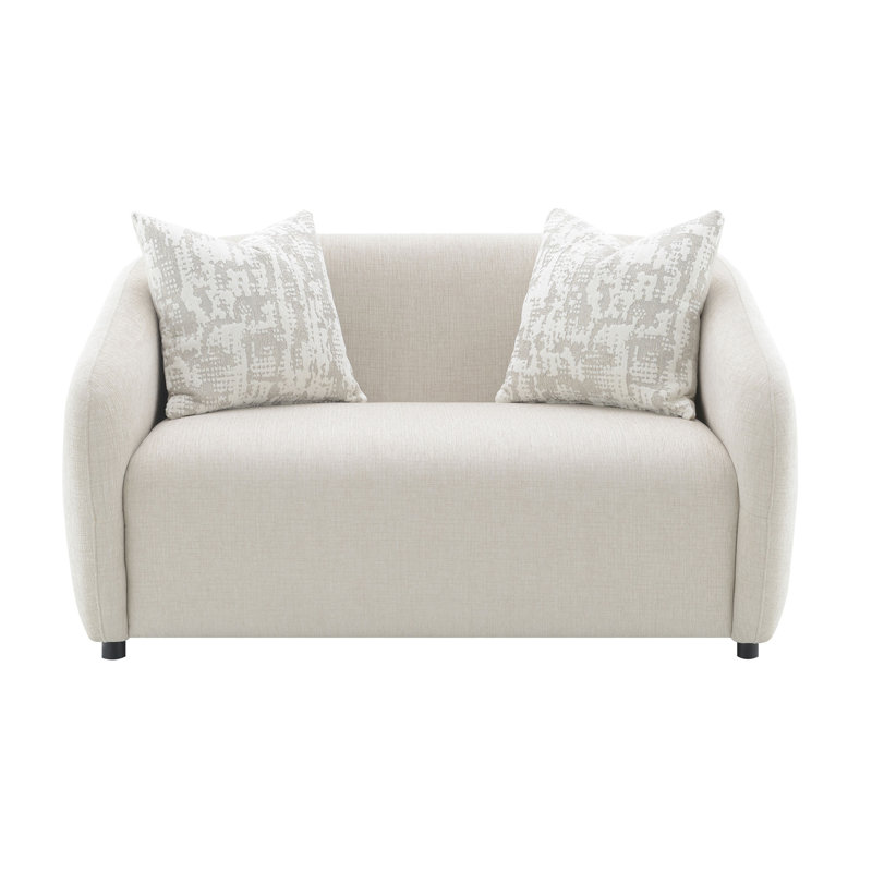 Causeuse en lin beige avec 3 coussins Étienne