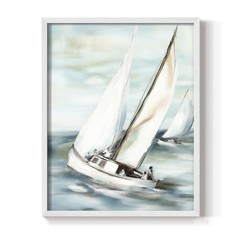 NAUTICAL Series L III, reproduction encadrée - bois massif, H 11 po x l 9 po, Blanc
