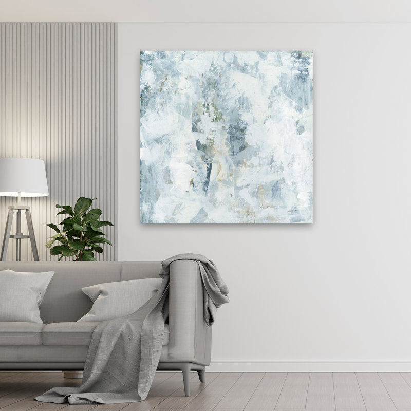Art contemporain gris pâle III, H 48 po x l 48 po
