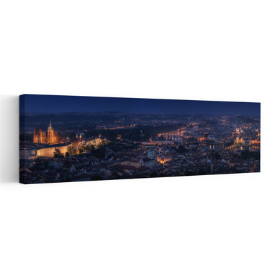 Prague Night Lights Abstract Contemporary Architecture City Wall Art