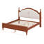 Cadre de lit plateforme Mid-Century moderne, lit en bois avec tête de lit tapissier courbée et en bois-127425190-127425192