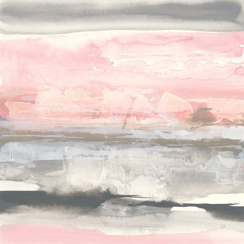 «Charcoal and Blush II Crop» par Chris Paschke, reproduction sur toile tendue, H 30 po x l 30 po, Oui, Cadre photo noyer