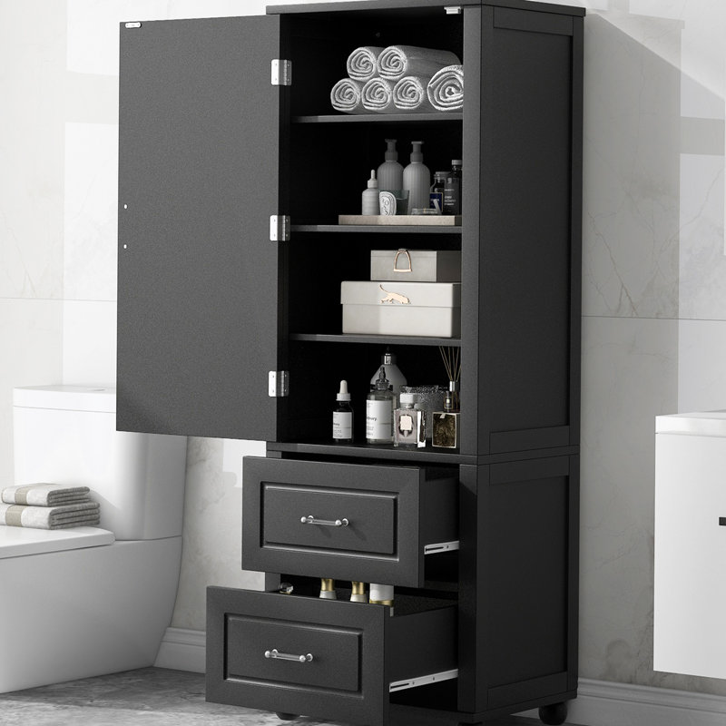 Armoire à linge Brogène, Noir