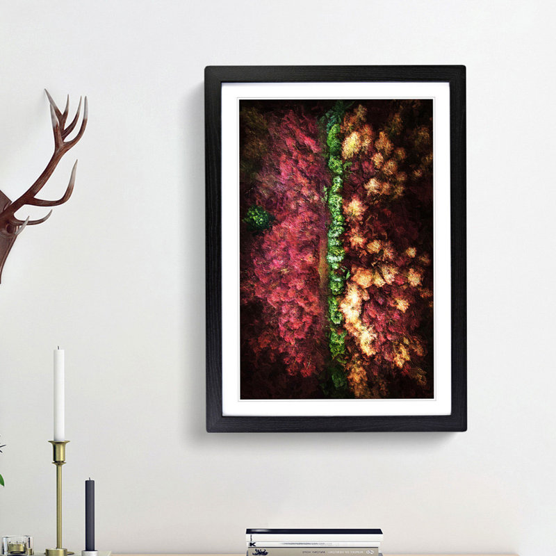 Forest in Everingham Yorkshire - Picture Frame Painting Print, Black Framed, 65cm H x 48cm W x 2cm D