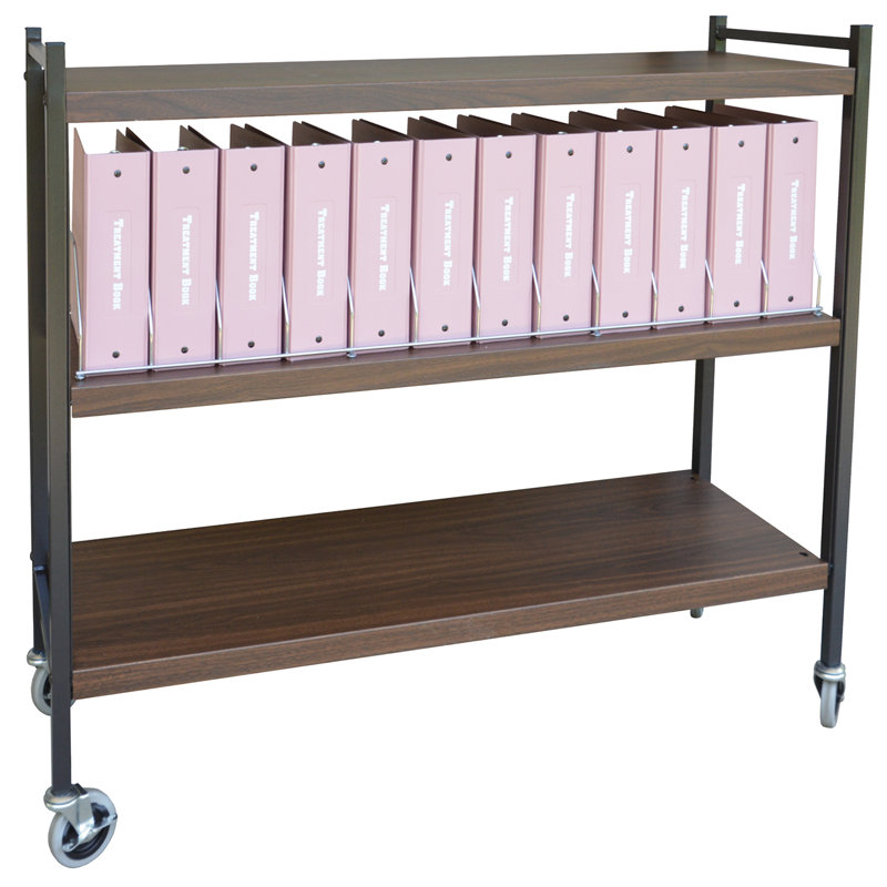 Big Beam 55'' H x 49.75'' W File Cart with Wheels, Woodgrain
