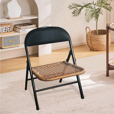 Chaise pour chambre à coucher - 4 pliables, acier noir, hauteur 22,33 po, poids de 19,8 lb, tabourets de bar et de comptoir empilables, structure, profondeur 16,46 po, H 22 po au total