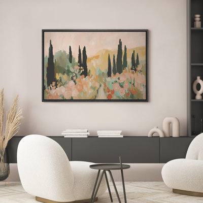 Reproduction d'art sur toile encadrée - Paysage abstrait, salon, décor moderne