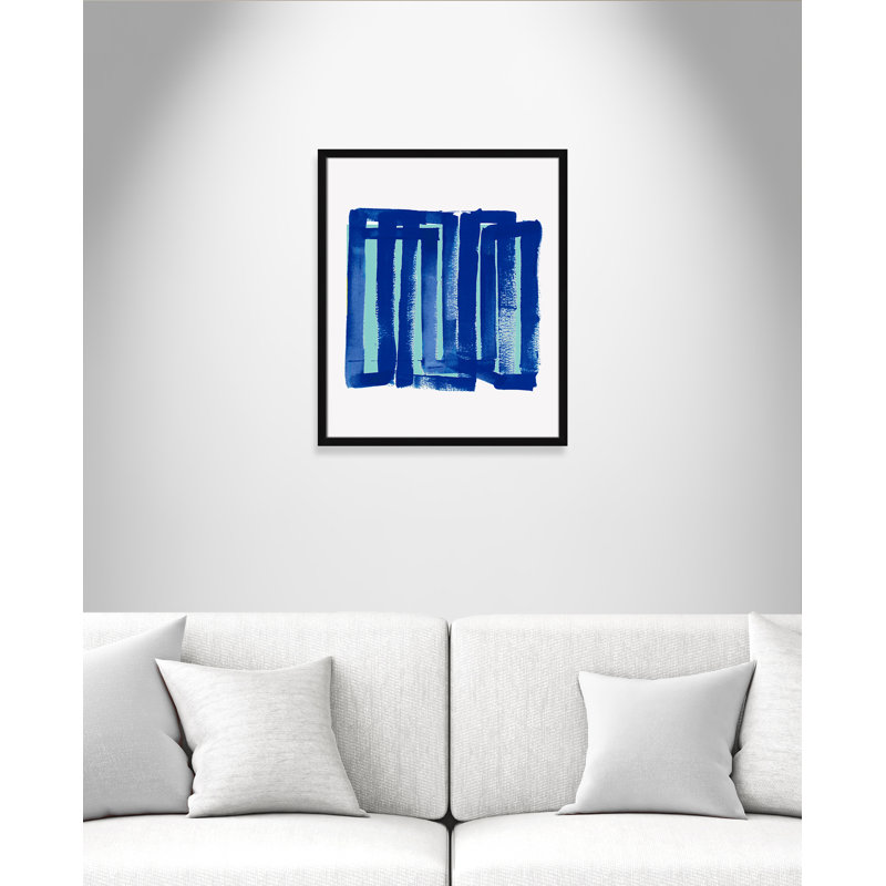 Indigo Spectacle III - peinture encadrée, H 25,5 po x l 21,5 po x P 0,75 po, Papier noir satiné