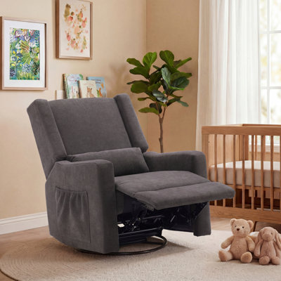 Fauteuil inclinable et oscillant pivotant en chenille de 32,8 po de large Tucker