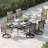 Set of 2 High Back Swivel Patio Dining Chairs – 360° Rocking, Ergonomic Weatherproof Navy Blue Textilene, Powder-Coated Steel Frame – Black Powder & Navy Blue Textilene-1989750767