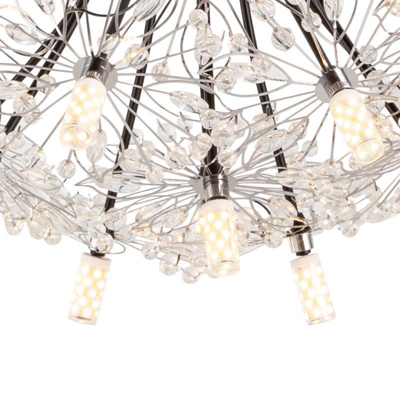 13-Light Modern Crystal Chandeliers Adjustable Height G4 Lamp Head