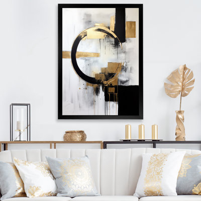 New Balance Dreams Abstract Gold And Black - Abstract Painting Wall Art For Living Room