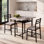 Ensemble de table de salle à manger 3 pièces avec plateau en faux marbre, rangement sous la table et chaises rembourrées pour les petits espaces, ensemble de salle à manger minimaliste pour la cuisine, le bar et le patio