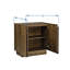 Mid-Century moderne, buffet, brun, cuisine, armoire de rangement en bois, conception à bords arrondis, finition chêne, buffet brun moderne à assemblage rapide, salon avec portes arquées et simple