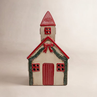 Hand-Painted Stoneware Church Decor