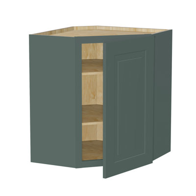 Gallery Express Briar Plywood Assembled 20 in W x 12 in D x 30 in H Corner Diagonal Kitchen Cabinet Left in Meadow