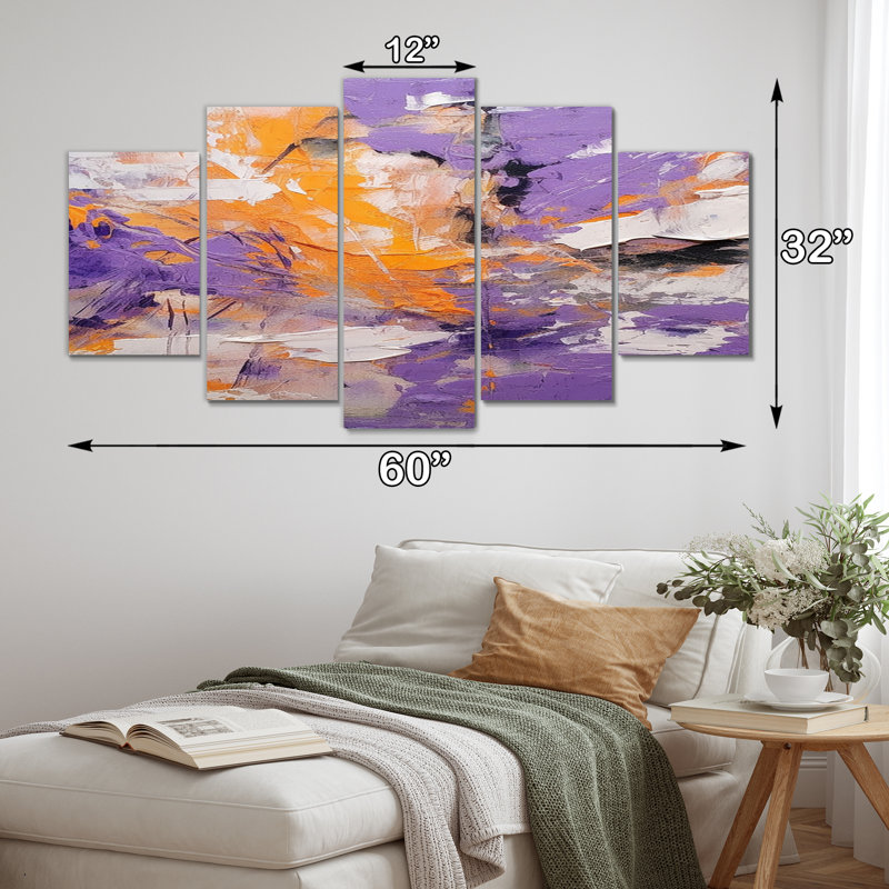 Evolving Movements Abstract Expressionism III - Abstract Wall Art Print - 5 Panels